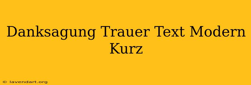 Danksagung Trauer Text Modern Kurz